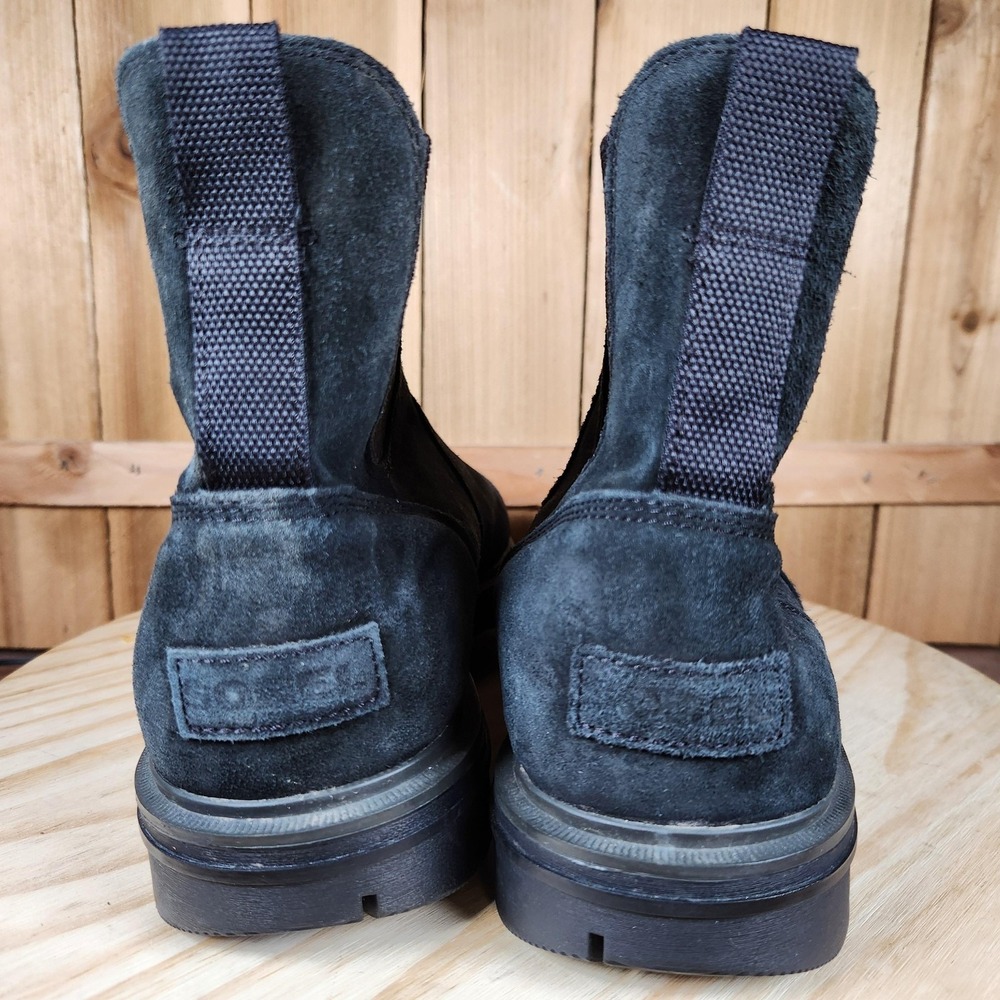 Sorel Carson Chelsea Boots Mens Size 12 Black Suede Pull On Lug Sole‎ Winter - Picture 4 of 9